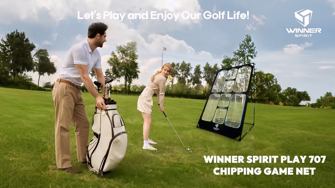 Play 707 Racket WINNER SPIRIT PLAY 707 Golf Chipping Game Net with Rough Mat, Foam Golf ...