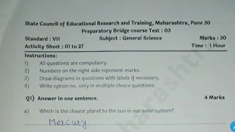 7th | Bridge Course | General Science | Test No.3 #sascienceacademy #7thbridgecoursescience
