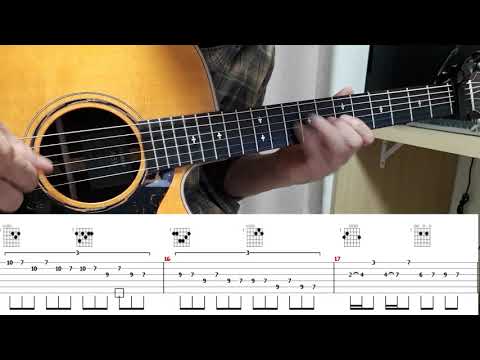 기타레슨 Very Old K Pop 뭉게구름 징검다리 멜로디연습 타브악보 어쿠스틱기타