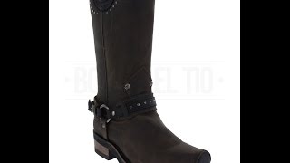 Botas Chata trompa de marrano piel cafe Liberty Biker Bota tio botas el tio - YouTube