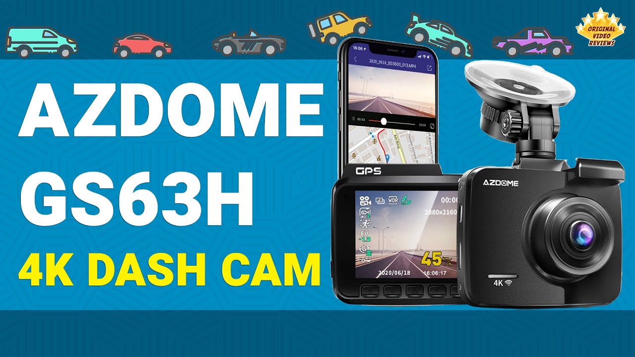 AZDOME GS63H 4K Dash Cam, Built-in WiFi GPS Dash Camera for Cars, 2160P UHD  Full HD Car Dashboard Camera Recorder, 2.4″ IPS Screen, WDR Night Vision,  170° Wide Angle, 24H Parking Mode 