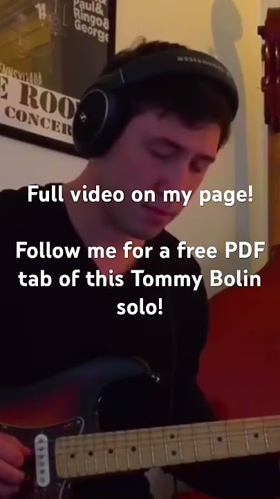 Tommy Bolin Fusion Guitar Solo Transcription! Get a free PDF tab! #guitar #jazz #music #guitarsolo