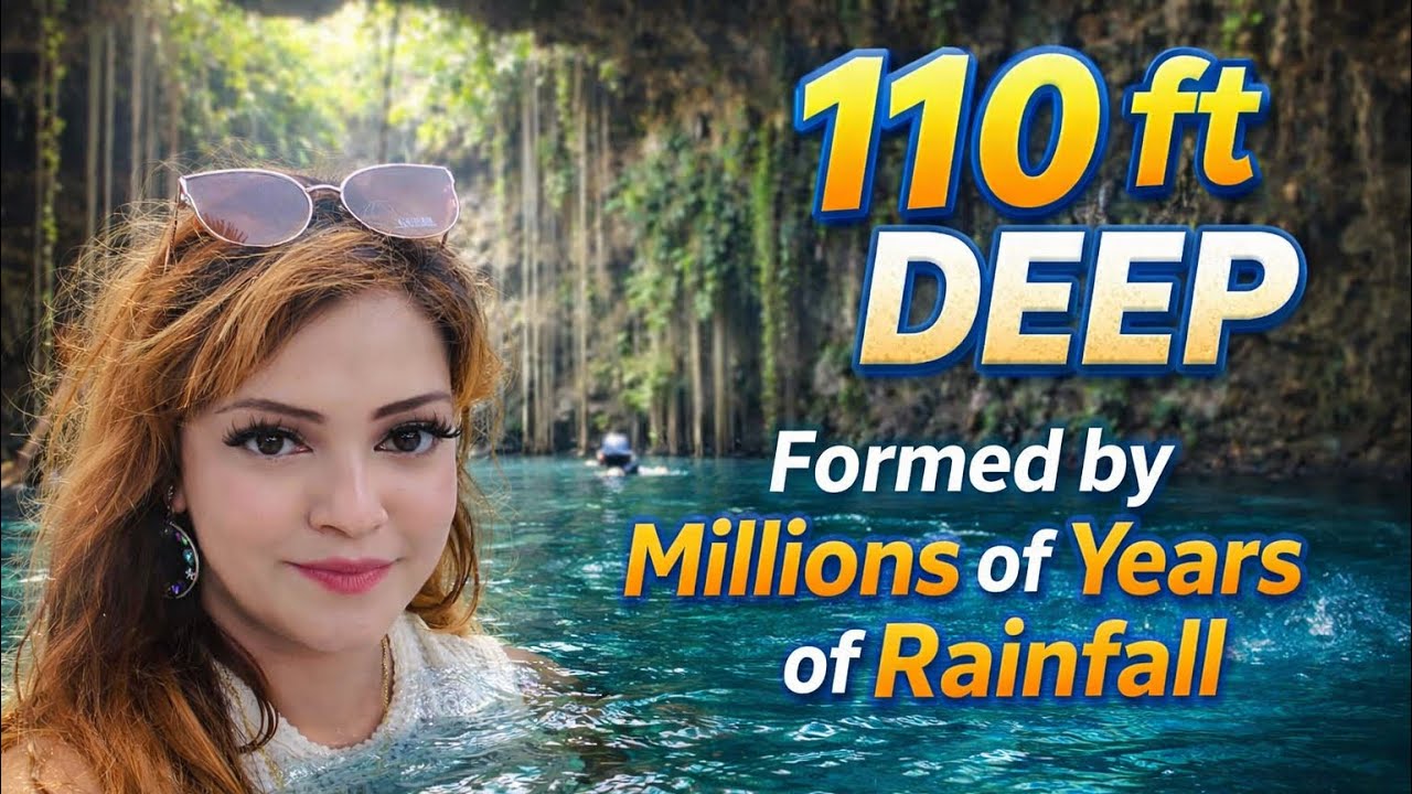 110 FT Deep Cenote in Cancun 😱 | Millions of Years of Rainwater 🇲🇽 