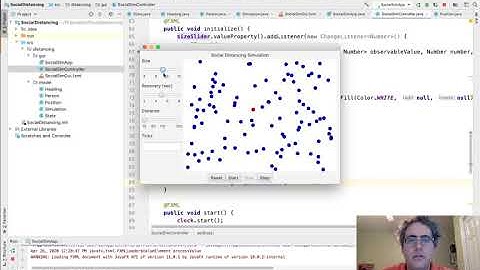 Social Distancing Simulation in JavaFX: 6 - Sliders and Limited Distance