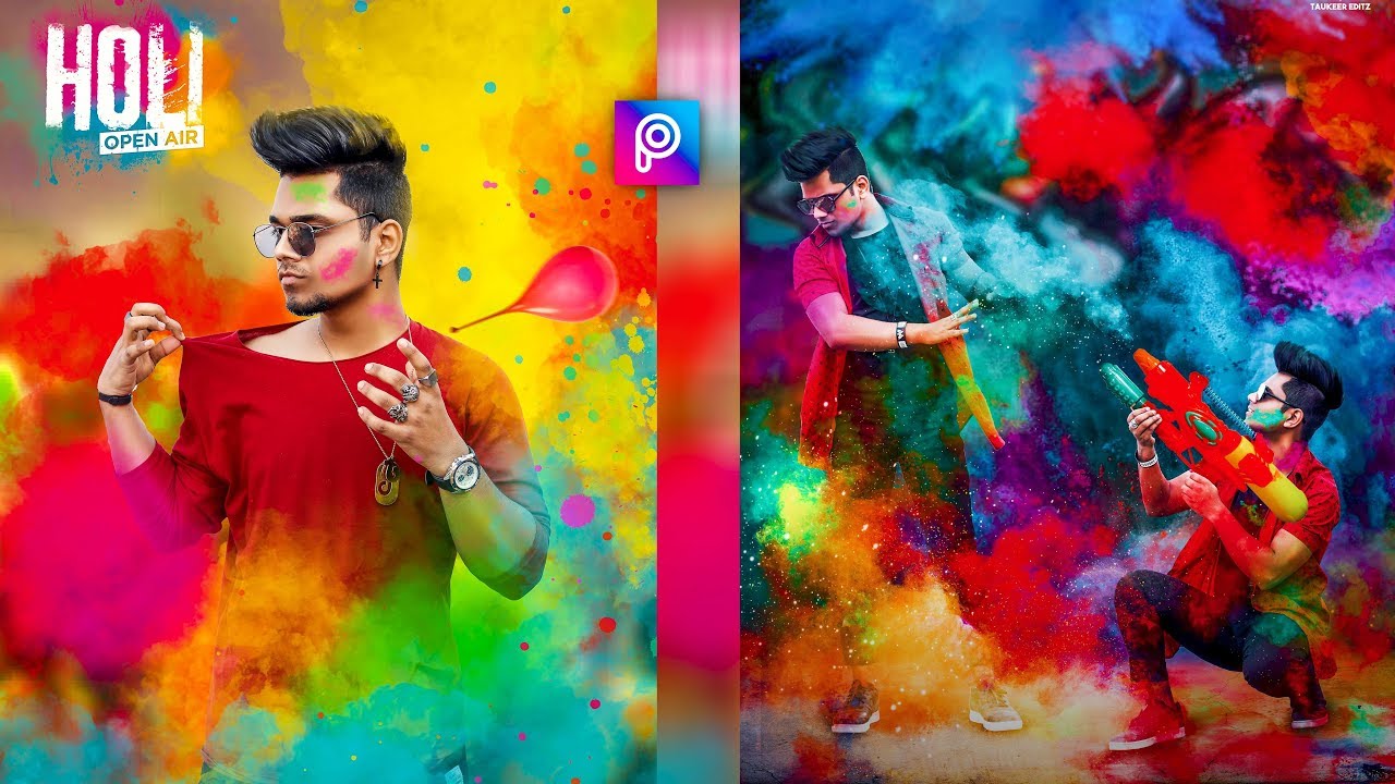 Holi Special Photo Editing Tutorial in Picsart Step by Step in Hindi - Holi  Photo Editing 2020 - YouTube