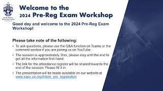 Pre-registration Examination Workshop