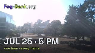 FogCam · July 25, 2026 · 5 pm PT · one hour, every frame