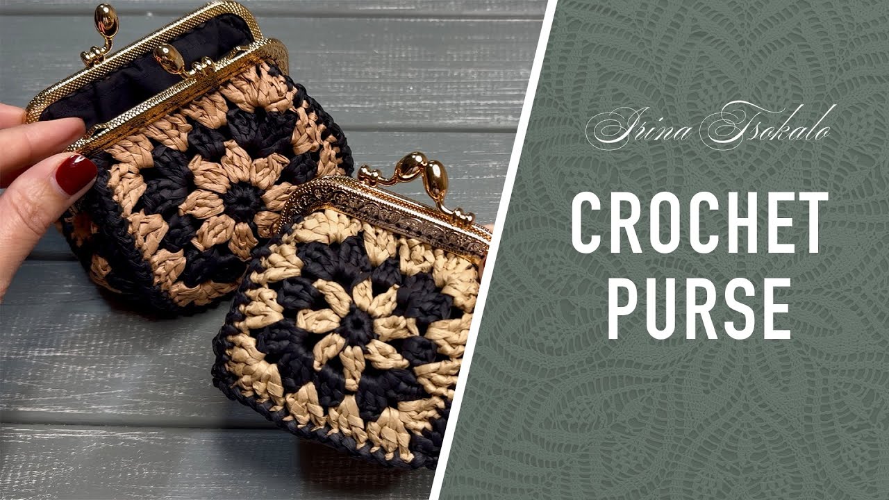 Crochet Raffia Granny Square PURSE 🌸🌿