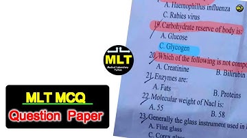 MCQ MLT question paper || MLT MCQ Part-1