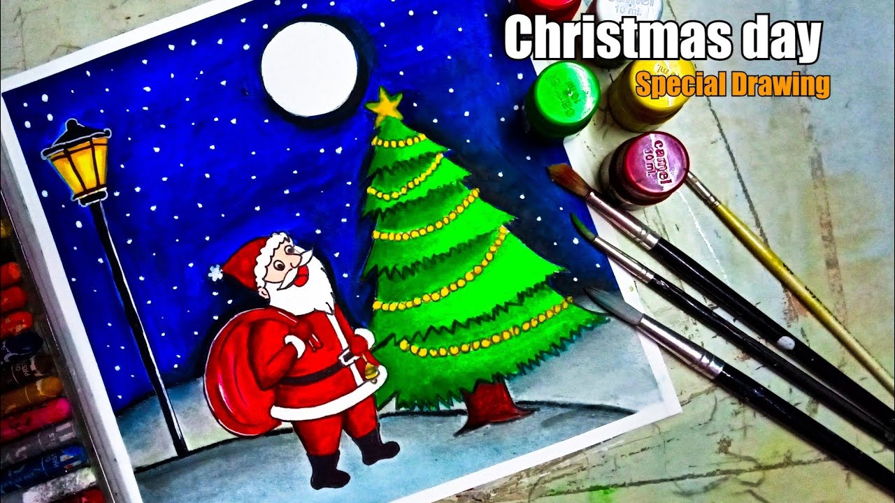 Easy Christmas Drawing/ Merry Christmas Drawing/ How To Draw Christmas  Drawing Easy For Beginners - YouTube