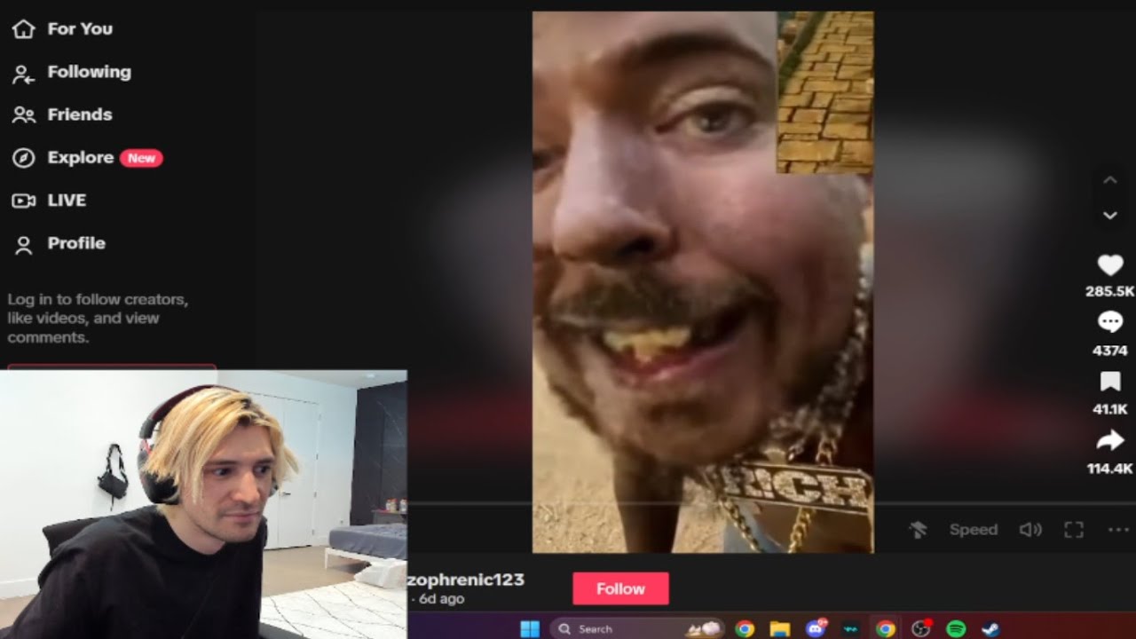 xQc Goes Crazy After Watching this Schizo TikTok