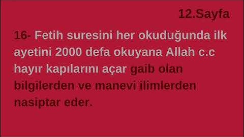 Fetih Suresinin Faydaları (Günde en az 1 defa okuyan tüm kötülüklerden ve zararlardan korunur)