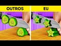 Descasque e corte satisfatórios 🍋🥒 Formas malucas e truques legais