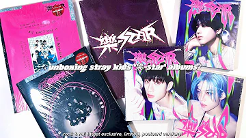 unboxing stray kids "樂-star (rock star)" albums ✮ rock & roll target exclusive, limited, postcard !