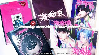 unboxing stray kids 樂-star (rock star) albums ✮ rock & roll target  exclusive, limited, postcard ! 