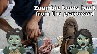 S3E110 zombie boots back from the graveyard #mx #ASMR #shoeshine #faustoarizmendi