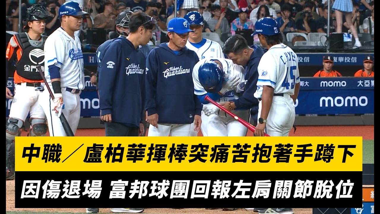 中職／盧柏華揮棒突痛苦抱著手蹲下！因傷退場 富邦球團回報左肩關節脫位｜NOWNEWS