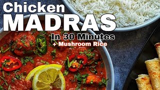 FASTEST MADRAS YOU WILL EVER MAKE-30 Mins + Mushroom Garlic Rice