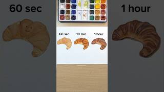 Watercolor Time Limit Challenge: Croissant 🥐 #watercolortutorial #watercolor #painting