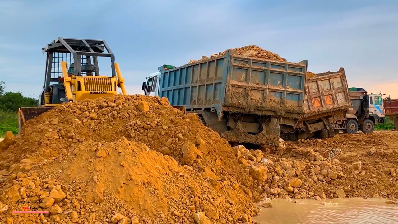 amazing construction jobs bulldozer dumper truck dirt spread group