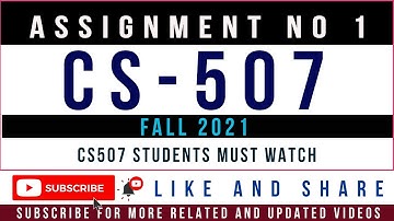 CS507 Assignment No. 1 Fall 2021 Solution || CS507 Assignment 1 Idea Solution
