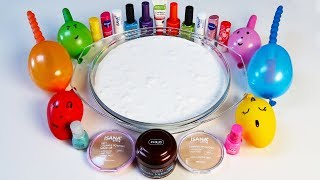 Mixing Makeup Into Glossy Slime ! RELAXING SLIME WITH FUNNY BALLOONS