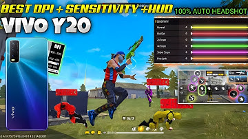 Vivo y20 free fire best auto headshot dpi hud sensitivity setting😱 | Vivo Y20 free fire test📱