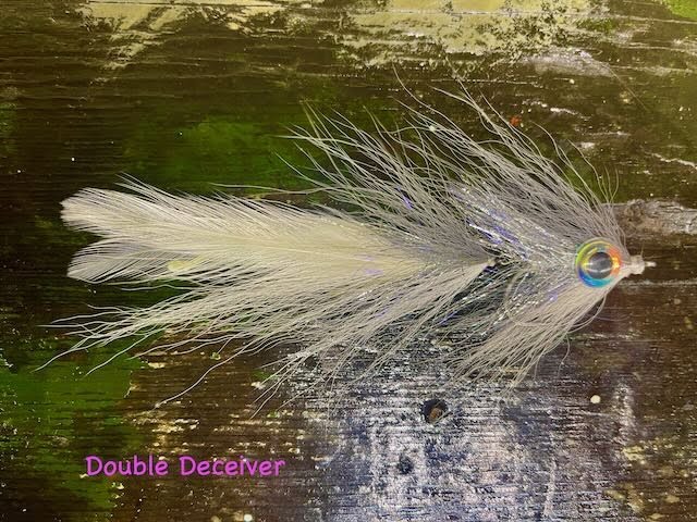 Deceiver Fishing Flies - Green & White With Red Throat, Tied On Mustad Signature Duratin Hooks, Size #2, 6-Pack For Saltwater & Freshwater - View #3