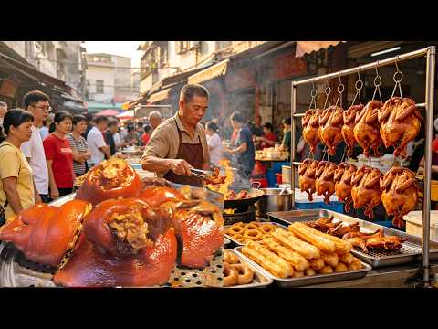 中国广东“硬核”早市｜隆江猪脚｜腐乳炸鸡翅｜普宁炸豆干｜猪脚圈#给阿嚒的情书