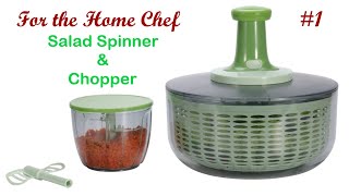 #Salad Spinner and Chopper: Lettuce Greens Veg Washer Dryer w Veggie Chopper Mixer, Compact Storage