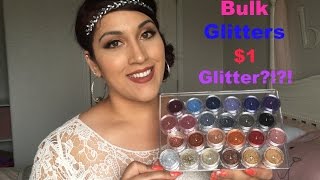 Glitter Haul & Swatches Ft. Bulk Glitters aka Super Glitters | $1 Glitters?!?!