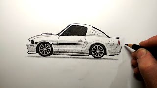 Как нарисовать Ford Mustang V | Car drawing