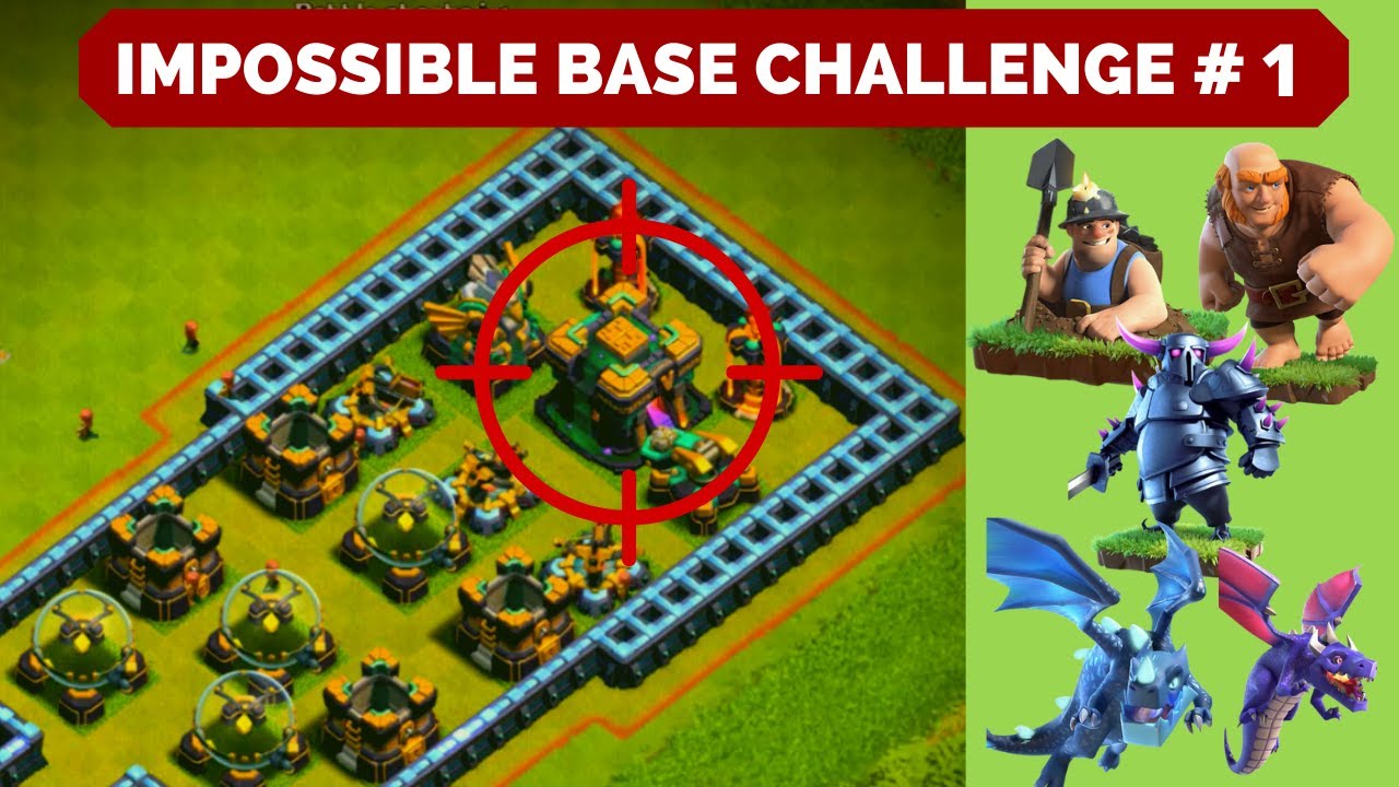 Impossible Base Challenge in Coc #1 with Max Level Defenses | Clash of Clan