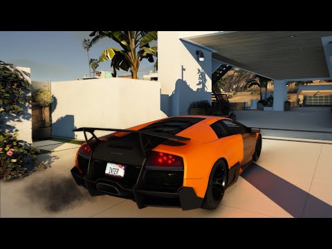 🔶 670HP Lamborghini Murcielago LP 670-4 SV in Malibu Mansion 🌴 GTA 5 REAL LIFE Graphics @4K