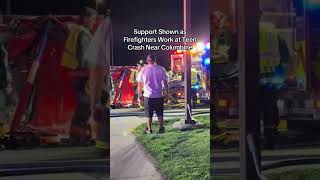 Bystander claps while firefighters at the scene of a teen crash #crash #accident #firstresponders