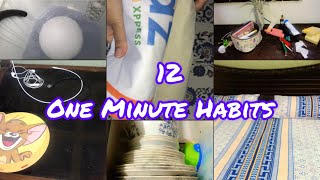 12 Home Cleaning & Organizing Habits using the 1 Minute Rule| Keep your home Tidy & Clutter free|