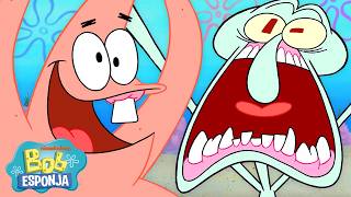 Bob Esponja | ¡Patricio molesta a Calamardo por una hora entera! | Bob Esponja en Español