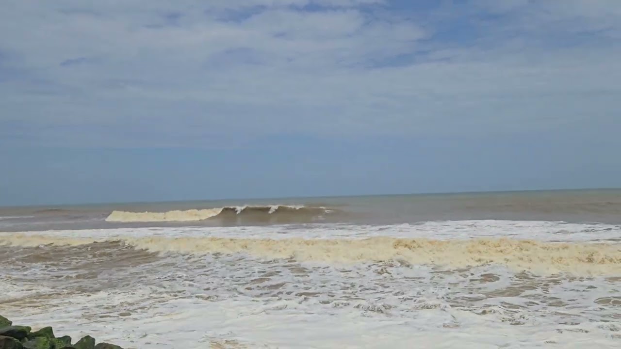 Sea pollution - water pollution.Color change. Nature polution 