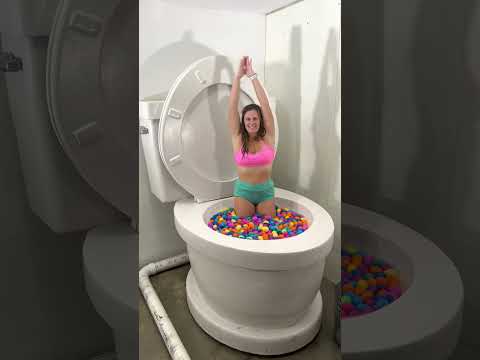 Going Under In Worlds Largest Toilet Surprise Egg Pool With Overflow Shorts