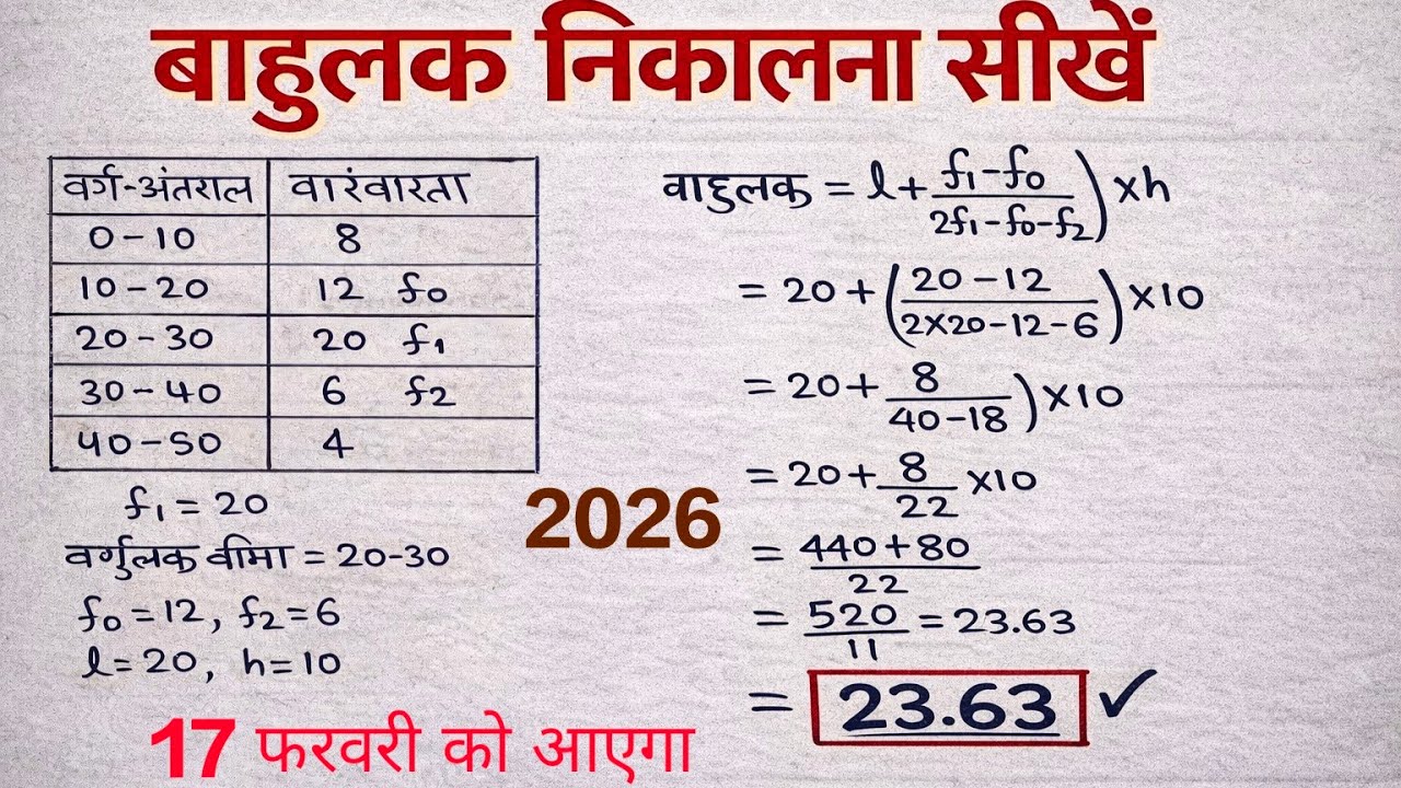 बहुलक कैसे ज्ञात करें || Class10th Bahulak || statistics class 10th ...