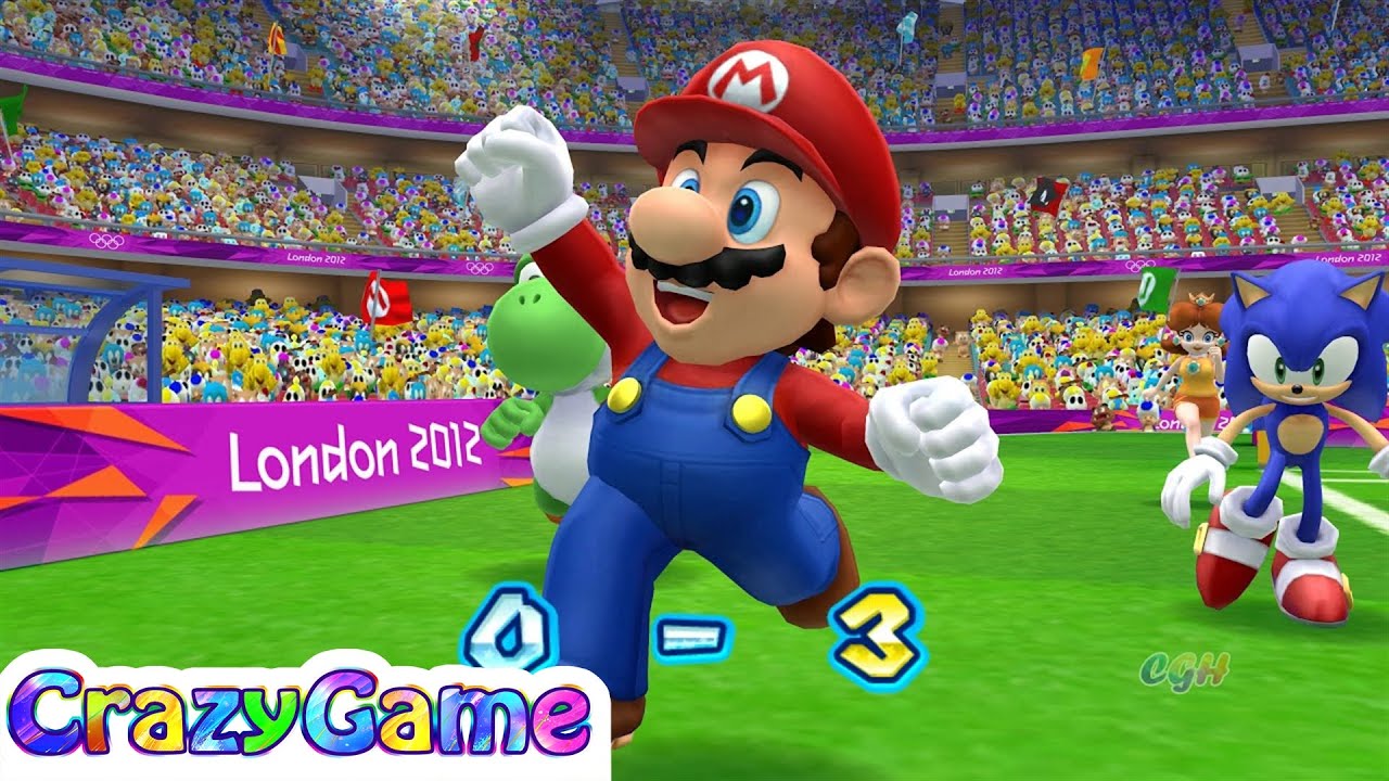 Mario & Sonic At the London 2012 Olympic Games - Team Yoshi, Mario, Play Football | Crazygaminghub