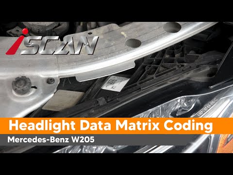 Mercedes-Benz W205 Headlight Data Matrix Coding (C Coding) Bar Code Scanning Into Control Module