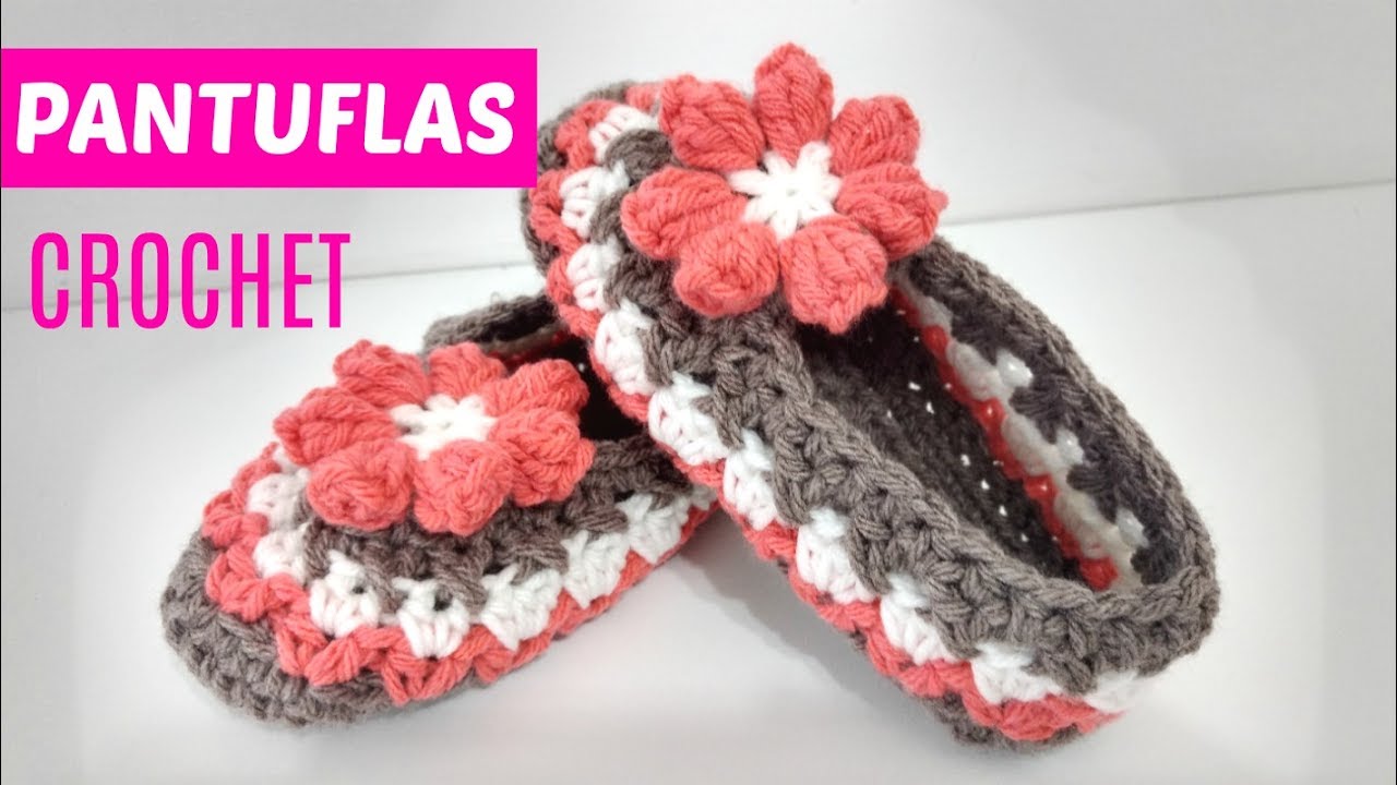 Patrón de crochet de pantuflas y patucos cuadrados de abuela