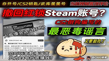 【CS2谣言辟谣！】撤回饰品举报红锁，你可以谴责撤回！但是你散播谣言恐吓玩家就该死！