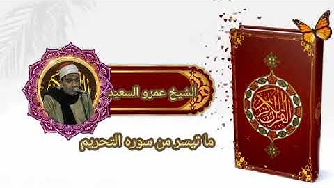 الشيخ عمرو السعيد القارئ بجمهورية مصر العربية ما تيسر من سوره التحريم