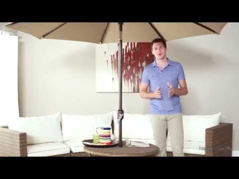 Galtech 9-ft. Aluminum Deluxe Auto Tilt Patio Umbrella - Product Review Video
