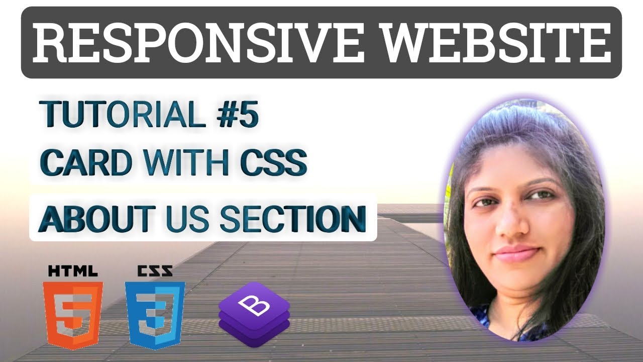 5: Responsive website | Bootstrap Card with css and about us section ...