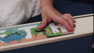 Dinosaur Name Puzzle Wooden Toddler Montessori Eco Toys Nursery Pesonalized Decor | Child Universe