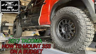 How we mounted 35 inch tires on our Toyota Tacoma on a budget!