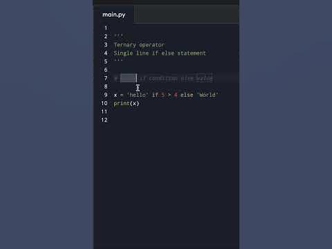 Python for beginners 3: Ternary operator - YouTube